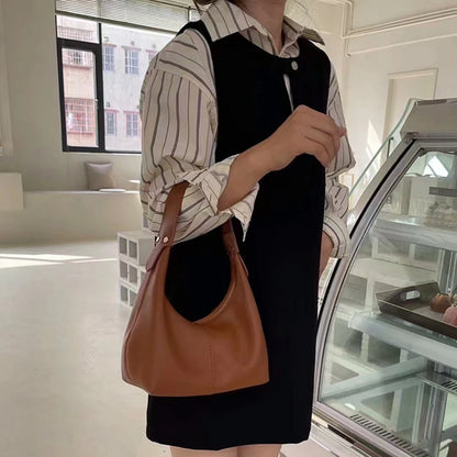 Luxury Handbags for Women 2024 Fashion Small Causal Tote Handbag Female Retro Vegan PU Leather Hobo Clutch Purses Shoulder Bag