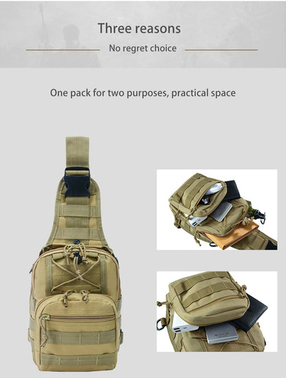 Men's Tactical Chest Bag Hiking Trekking Sports Climbing Backpack Camping Hunting Daypack Fishing Outdoor Military Shoulder Bags