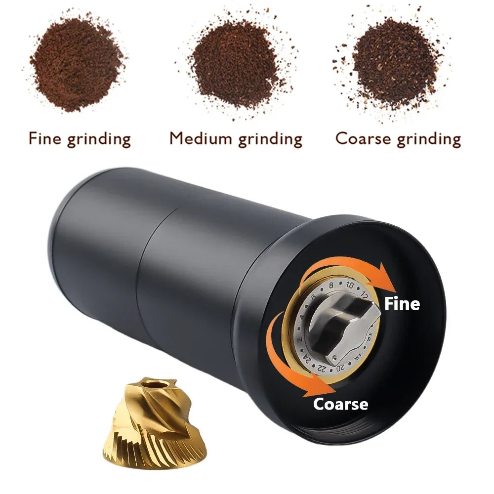 Aluminum alloy Portable Travel Manual Coffee Grinder Handheld Wireless USB Automatic Electric Coffee Grinder Mill