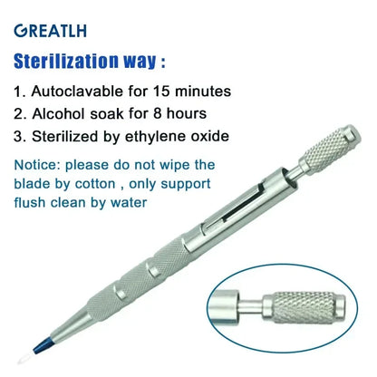 Sapphire Blade Extraction Planting Hair Implant Pen Hair Transplant Implanter Pen Stainless Steel Handle