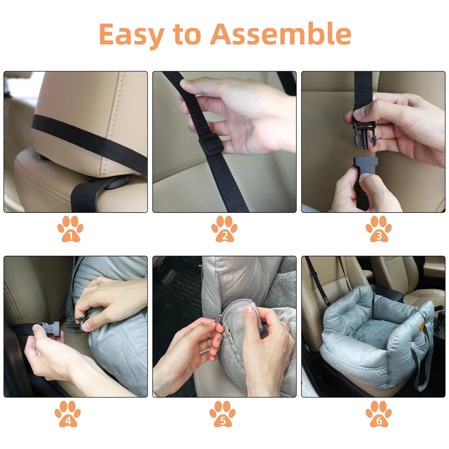 Portable Semi-closed Pet Dog Car Sear Carrier 3-purpose Cat Puppy Travel Bed Car Booter Seat with Safety Belt