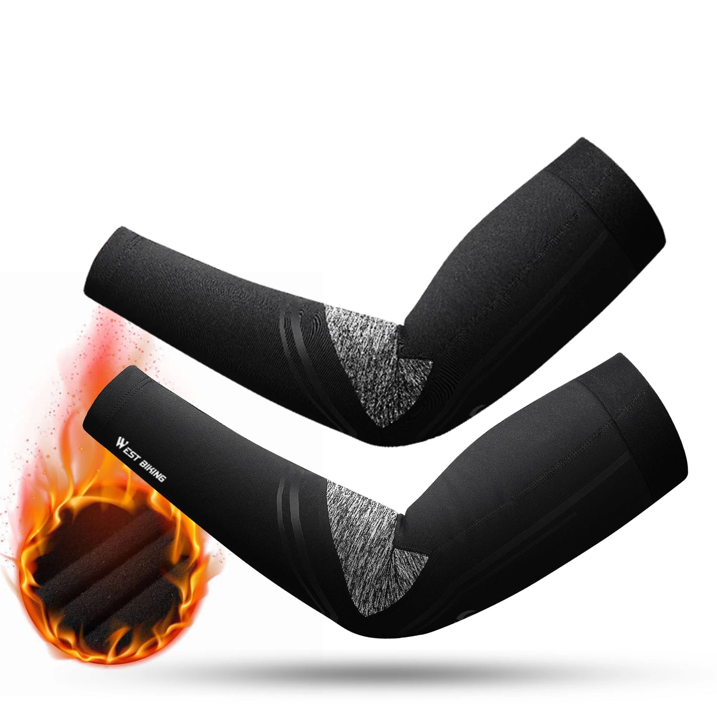 WEST BIKING Winter Thermal Cycling Arm Sleeves Legwarmers Warm Fleece Windproof Sports Sleeves Men Women Bicycle Leg warmers