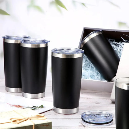 72pcs Stainless Steel Tumbler Bulk Set 20oz Insulated Double Wall Coffee Mug Wedding Party Graduation Practical Design with