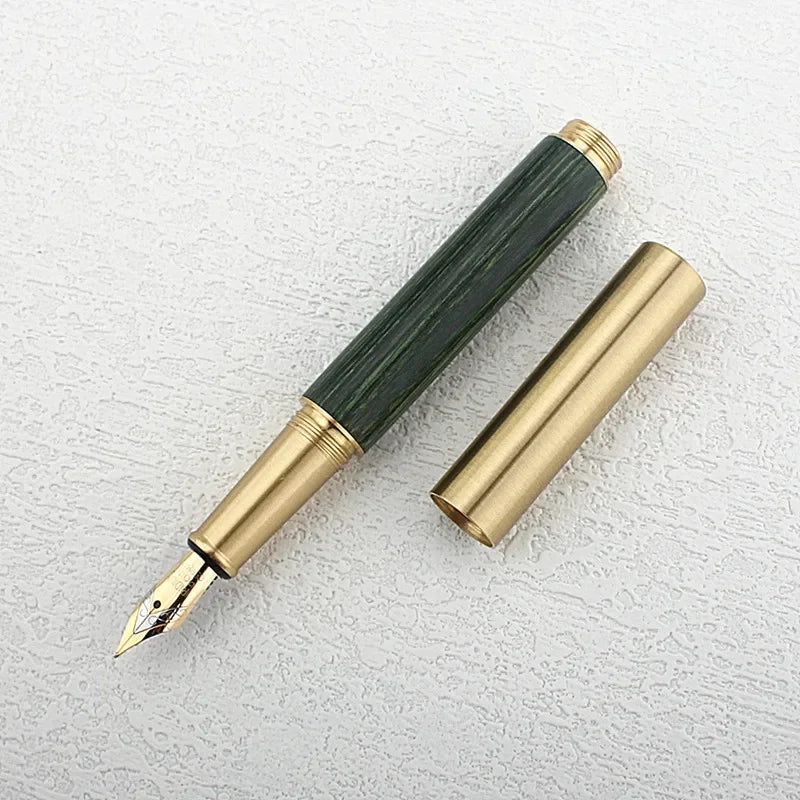 1PC Mini Wood Fountain Pen 0.5MM F Nib Stationery Office School Supplies Writing Ink Pens