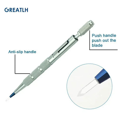 Sapphire Blade Extraction Planting Hair Implant Pen Hair Transplant Implanter Pen Stainless Steel Handle