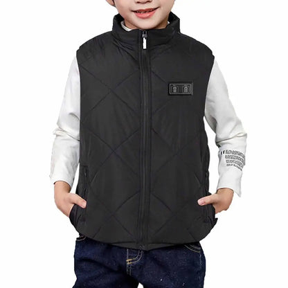 Heated Vest for Boys Girls 13 Heating Zones Heated Body Warmer Kids Gilet USB Charging Heated Waistcoat Washable