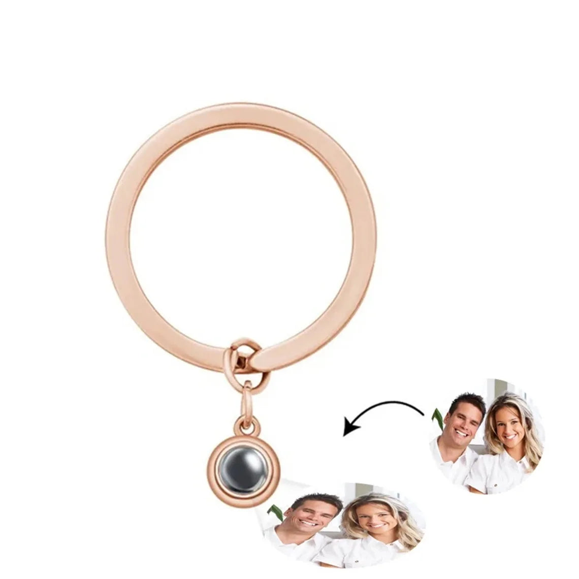 Custom Photo Projection Keychain For Women Men Personalizd Heart Pendant Keychain With Picture Inside Anniversary Gift Jewelry