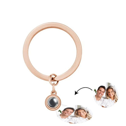 Custom Photo Projection Keychain For Women Men Personalizd Heart Pendant Keychain With Picture Inside Anniversary Gift Jewelry