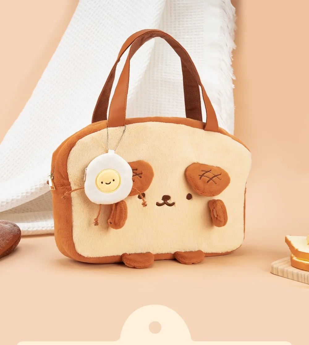 GeekShare Dog Toast Plush Bag Shoulder Tote Bag Handbag Carrying Case for Nintendo Switch/OLED/LITE IPAD Cute Shopping Bag