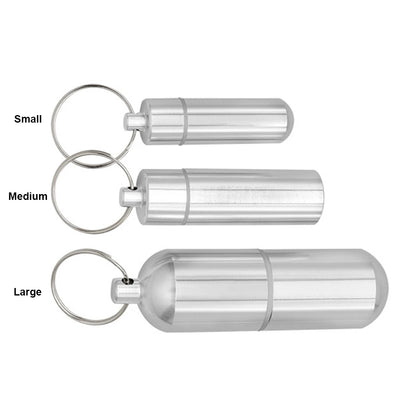 S/M/L Keychain Pill Box Case Bottle Portable Waterproof Pill Container Aluminum Alloy Health Care for Outdoor Travel Camping