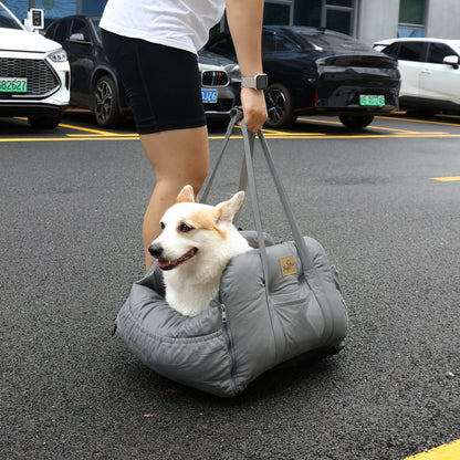 Portable Semi-closed Pet Dog Car Sear Carrier 3-purpose Cat Puppy Travel Bed Car Booter Seat with Safety Belt