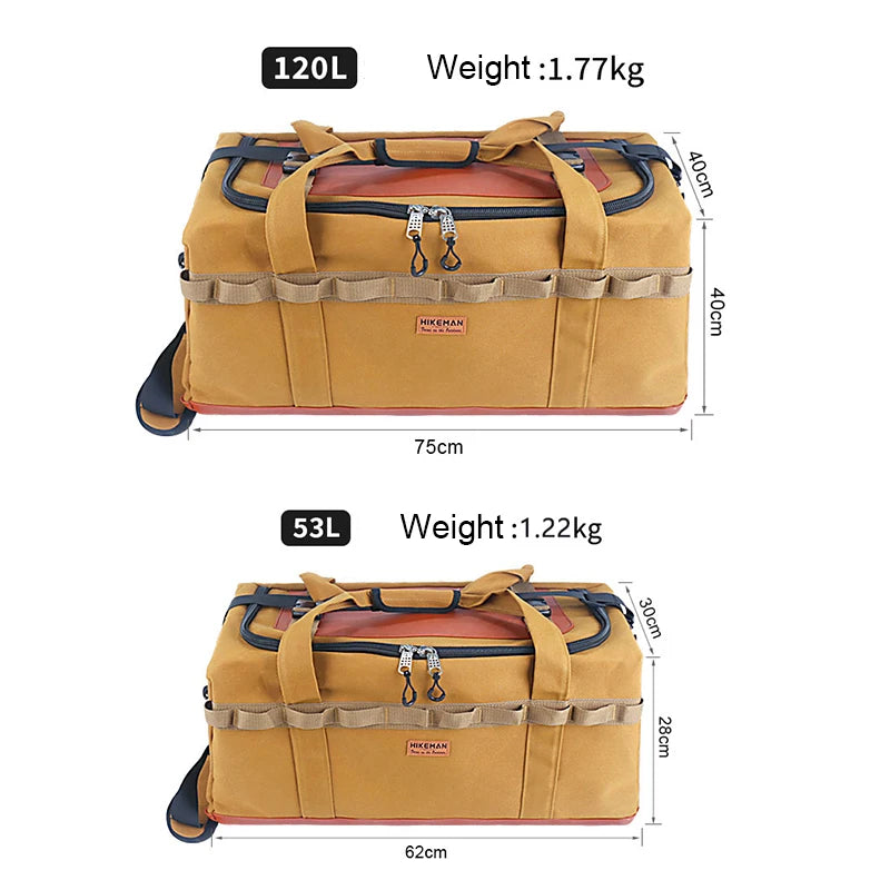 120L/53L Large Camping Storage Bag Outdoor Camp Hiking Meal Travel Bags Tableware Bag Camping Tool Picnic Accessories Organizer