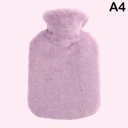 2L Hot Water Bag Protective Case Winter Removable Plush Cover Cold-proof Warm Faux Fur Fleece Cover Heat Preservation Covers