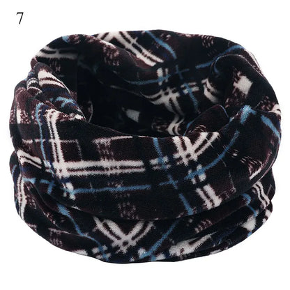 Winter Warm Soft Fleece Scarf Plush Neck Warmer For Women Men Print Floral Snood Scarves Unisex Tippet Neckerchief Shawl Wrap