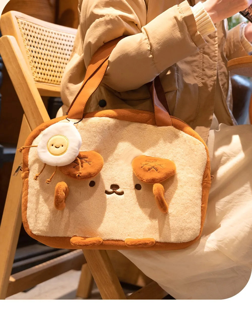 GeekShare Dog Toast Plush Bag Shoulder Tote Bag Handbag Carrying Case for Nintendo Switch/OLED/LITE IPAD Cute Shopping Bag