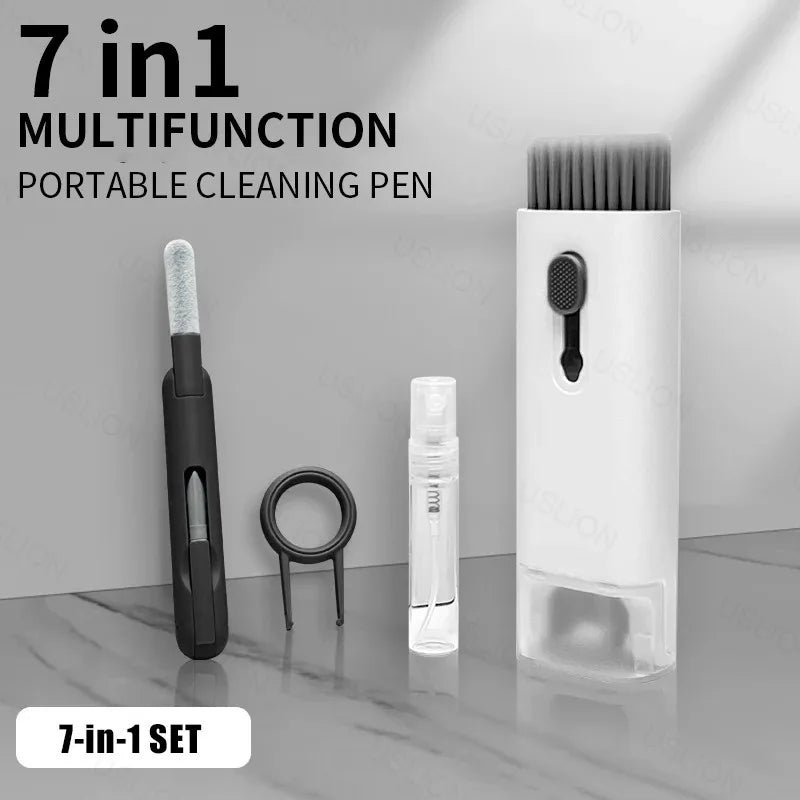 7 in 1 Cleaning Kit Computer Keyboard Cleaner Brush Earphones Cleaning Pen For Headset IPad Phone Cleaning Tools Keycap Puller ﻿