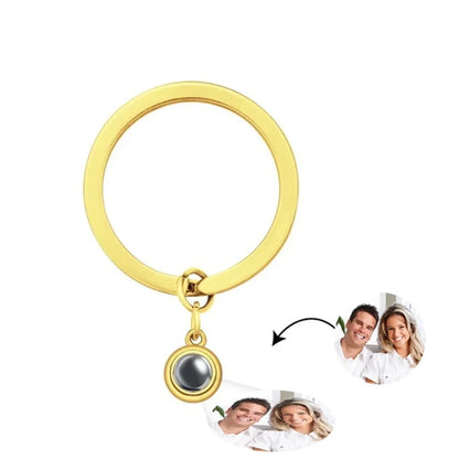 Custom Photo Projection Keychain For Women Men Personalizd Heart Pendant Keychain With Picture Inside Anniversary Gift Jewelry