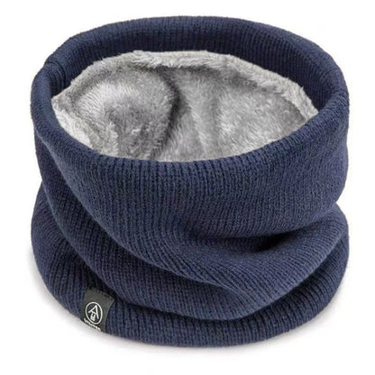 Cashmere Plush Warm Winter Ring Scarf Women Men Knit Full Face Mask Snood Neck Scarves Warmer Bufanda Thick Fleece-lined Muffler