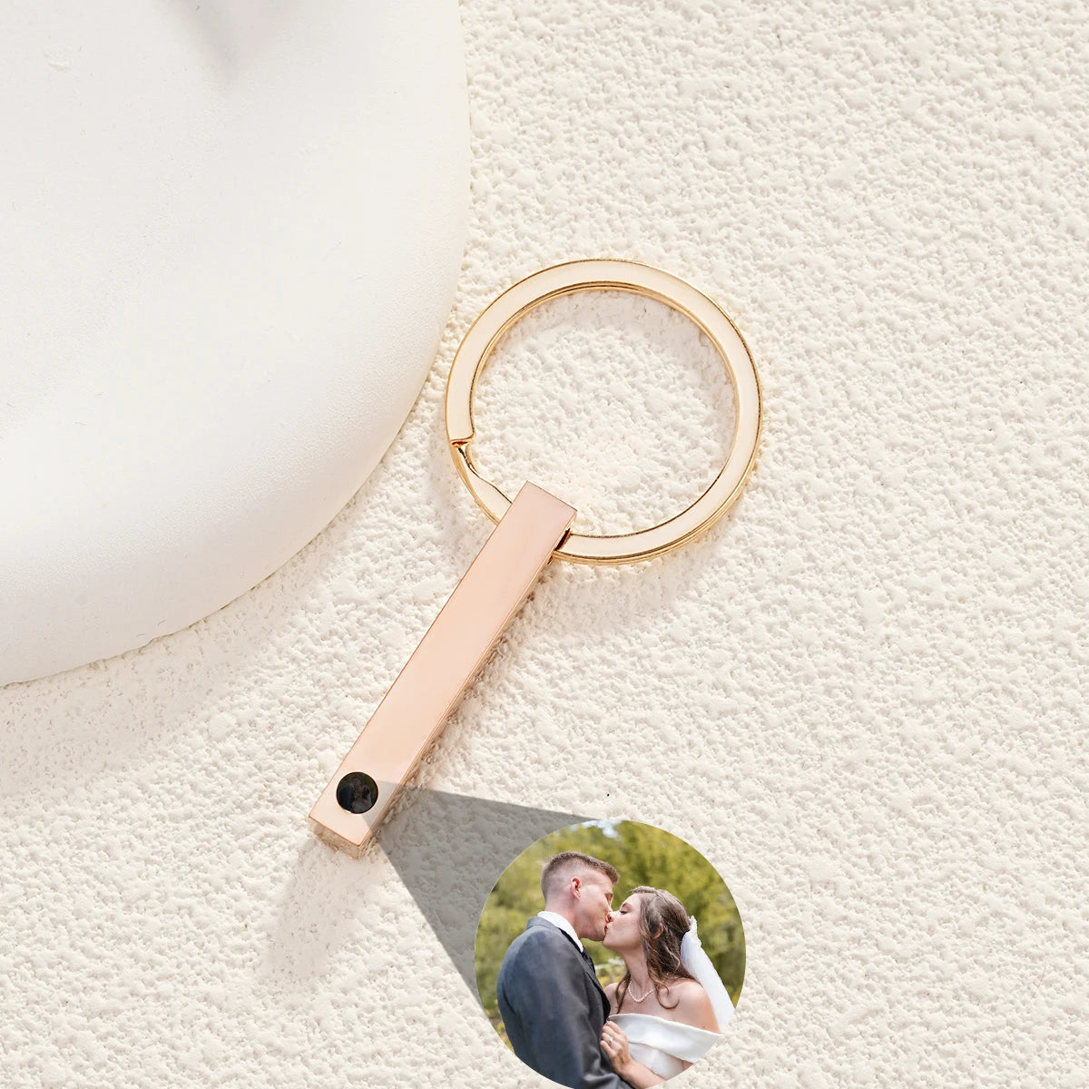 Custom Photo Projection Keychain For Women Men Personalizd Heart Pendant Keychain With Picture Inside Anniversary Gift Jewelry