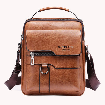 Men's Genuine Leather Crossbody Shoulder Bags Vintage PU Men Handbag Tote Casual Business Man Messenger Bag Leather Fanny Pack