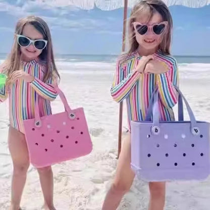 Mini Kid Beach Bogg Waterproof Rubber Jelly Tote Bag for Women Shopping Picnic