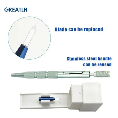 Sapphire Blade Extraction Planting Hair Implant Pen Hair Transplant Implanter Pen Stainless Steel Handle