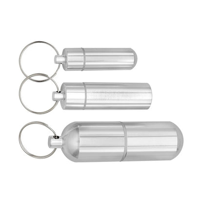 S/M/L Keychain Pill Box Case Bottle Portable Waterproof Pill Container Aluminum Alloy Health Care for Outdoor Travel Camping