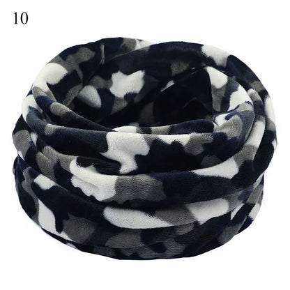 Winter Warm Soft Fleece Scarf Plush Neck Warmer For Women Men Print Floral Snood Scarves Unisex Tippet Neckerchief Shawl Wrap