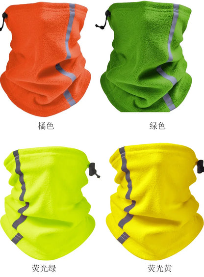 Fleece Neck Gaiter Visibility Reflective Safety Neck Warmer Balaclava Bandana Winter Warm Scarf for Women Men