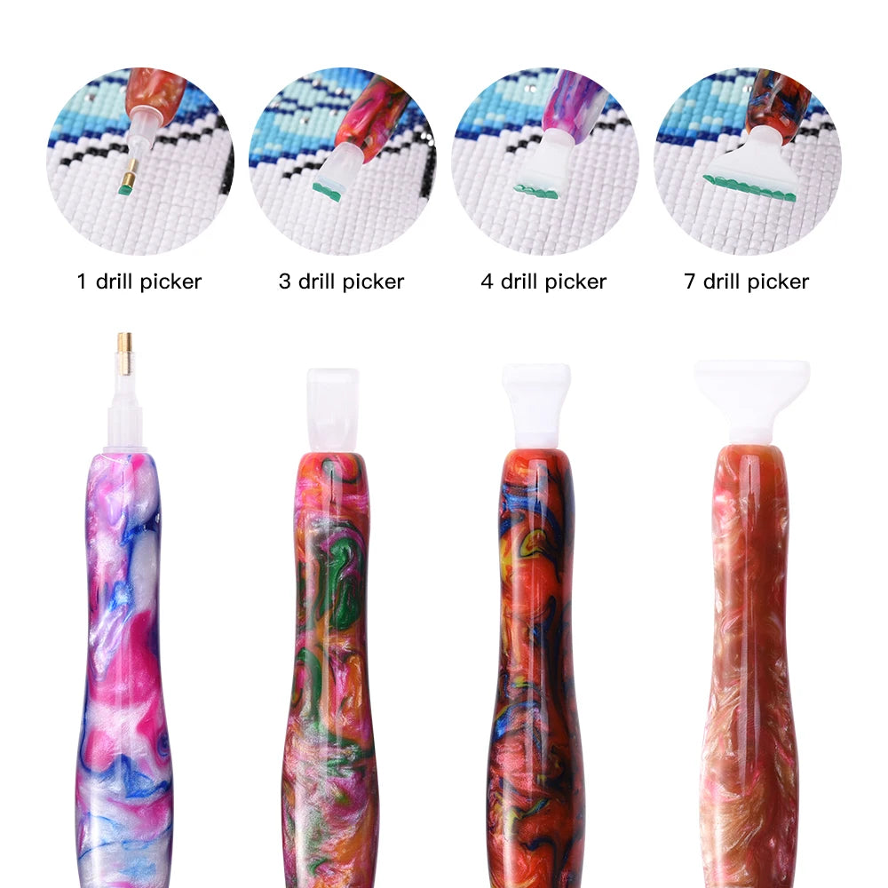 8 Pcs/Set 5D Resin Diamond Painting Pens Diamond Painting Tools and Accessories Nail Tools Handmade DIY for Beginners