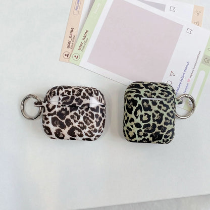 For Airpods 4 Generation Leopard Print Earphone Case with Keychain Silicone Protective Cover For Airpods Pro 2 Protective Case