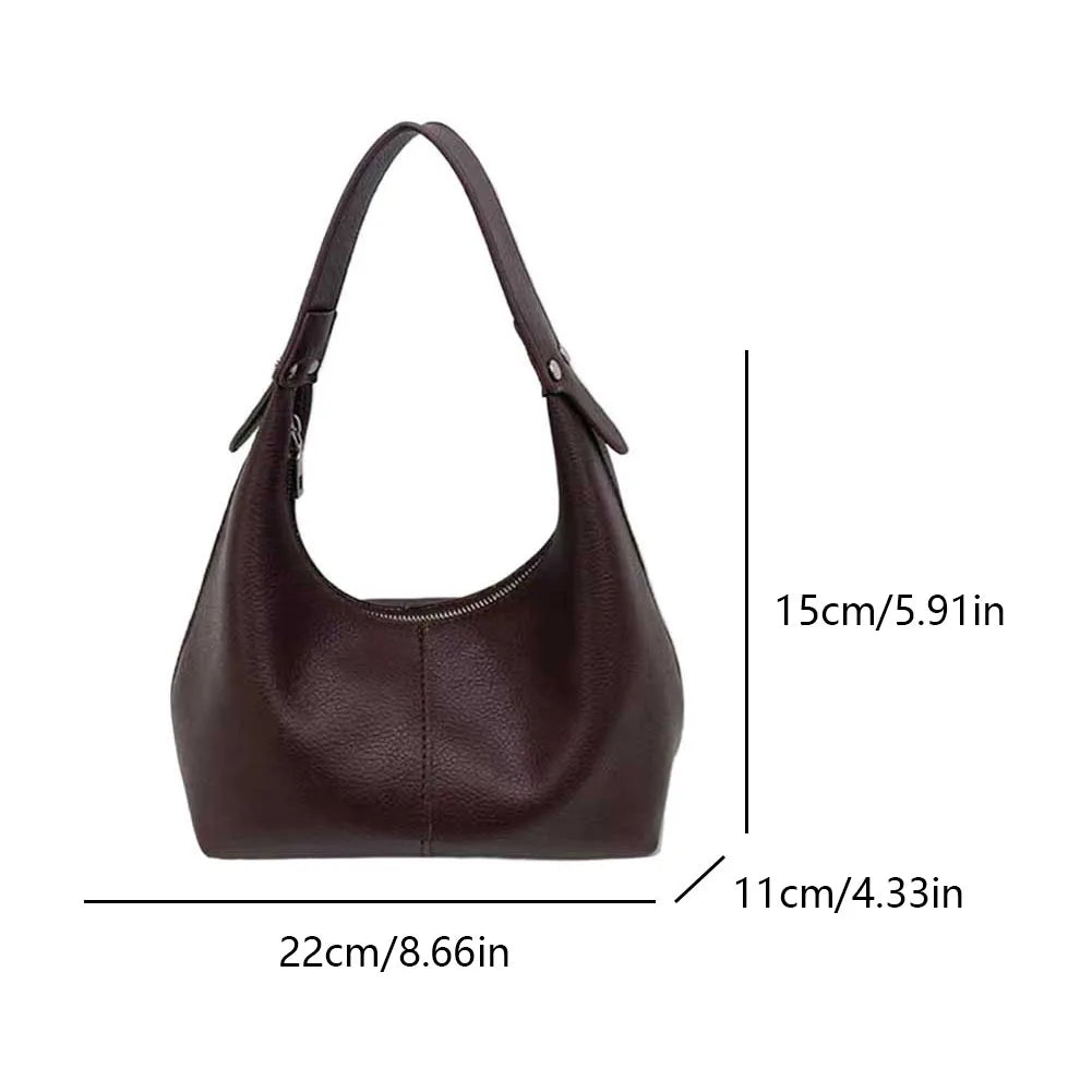 Luxury Handbags for Women 2024 Fashion Small Causal Tote Handbag Female Retro Vegan PU Leather Hobo Clutch Purses Shoulder Bag