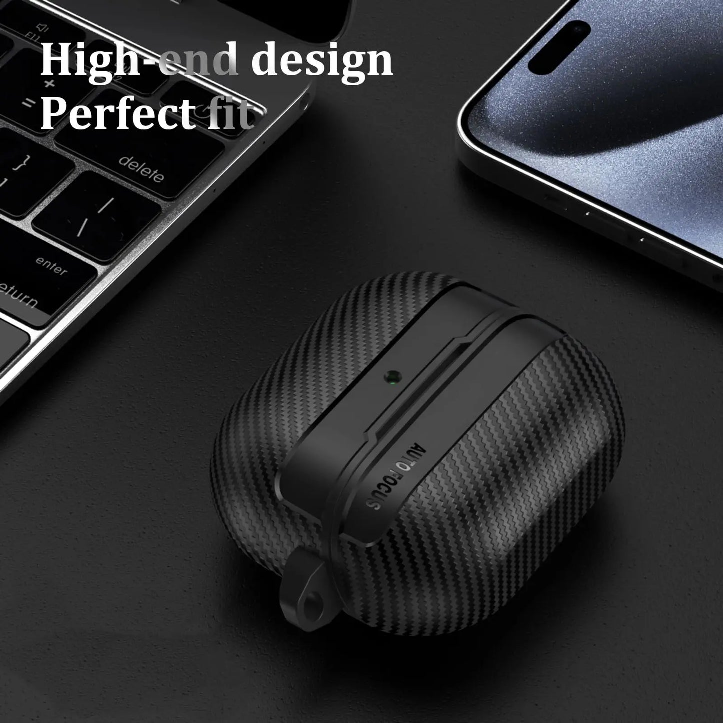 2024 New For Samsung Galaxy Buds3/Buds3 Pro with Keychain Carbon Fiber Military Armor Protector Cover For Galaxy Buds 3 Pro Case