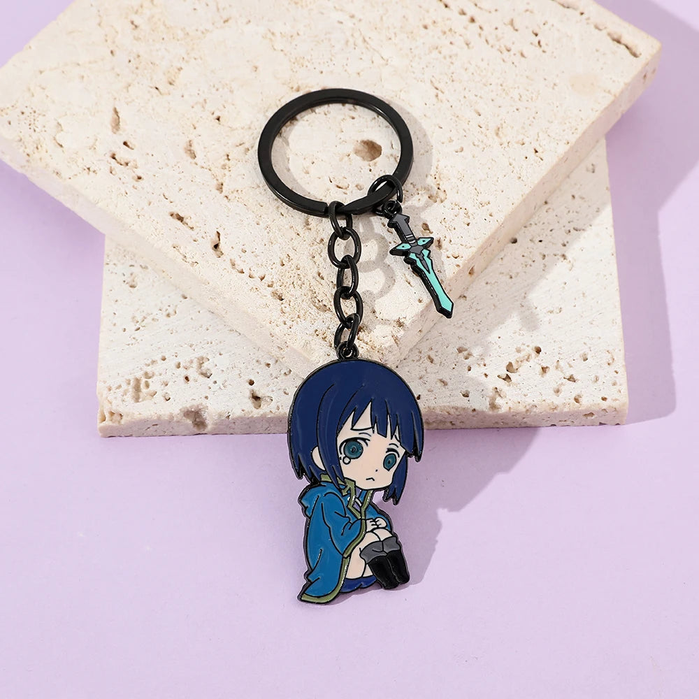 Anime Sword Art Online Metal Keychain Asuna Krito Kirigaya Kazuto Key Chain Jewelry Backpack Key Rings for Fans Gift Accessories