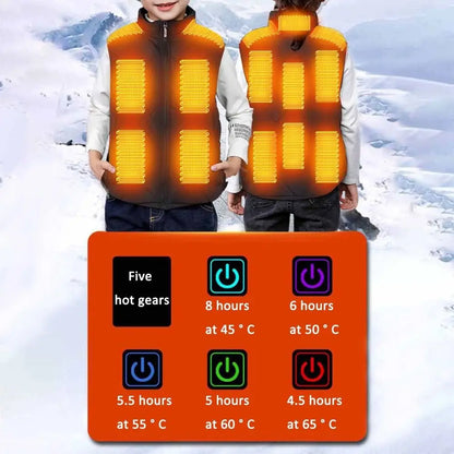 Heated Vest for Boys Girls 13 Heating Zones Heated Body Warmer Kids Gilet USB Charging Heated Waistcoat Washable