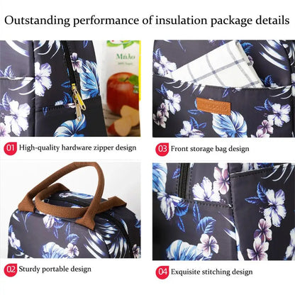 Insulated Lunch Bag Large-capacity Cooler Lunch Box For Office Work School Picnic Reusable Tote Lunch Bag Organizer For Women