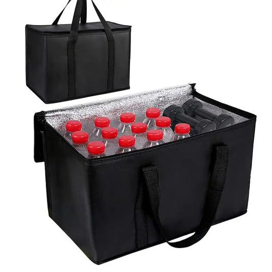 65L to 70L Insulated Tote Bag Grocery Fruit Food Meal Big Storage Cooler Delivery Zipper Thermal Case Outdoor Shopping Organizer