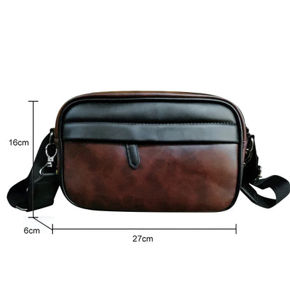 Business Shoulder Bag for Men PU Leather Messenger Bag Male Casual Sling Belt Crossbody Bags Man Design Handbag Purse Men's Bag