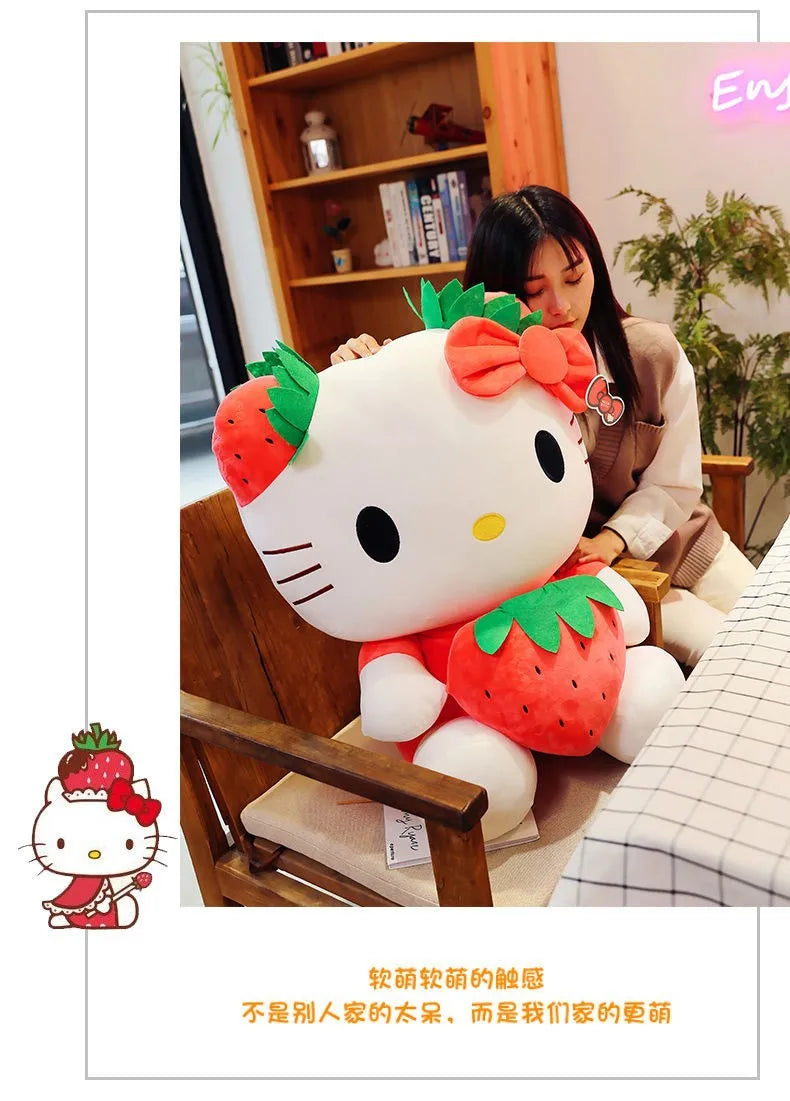 22-45cm Kawaii Hello Kitty Plush Toys Anime Kawaii Pillow Doll Stuffed Animal Children Plushies Decoration Peluche Birthday Gift