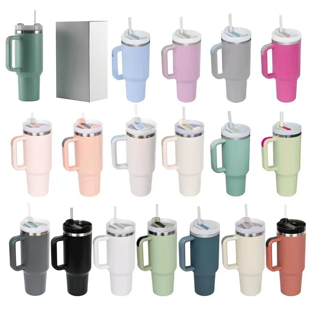 24pack 40oz NEW Stainless Steel Vacuum Insulated Tumbler with Lid and Straw for Water, Iced Tea or Coffee bulk wholesale no logo