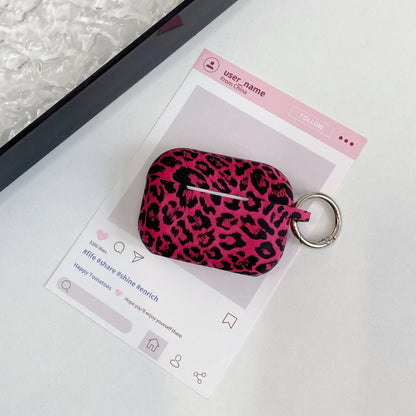 For Airpods 4 Generation Leopard Print Earphone Case with Keychain Silicone Protective Cover For Airpods Pro 2 Protective Case