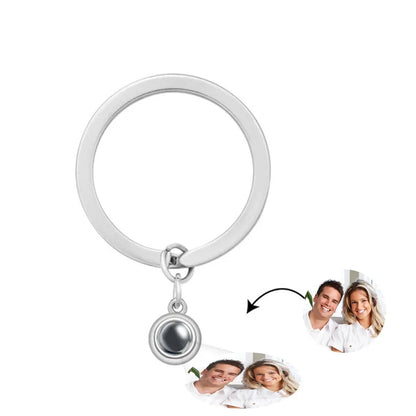 Custom Photo Projection Keychain For Women Men Personalizd Heart Pendant Keychain With Picture Inside Anniversary Gift Jewelry