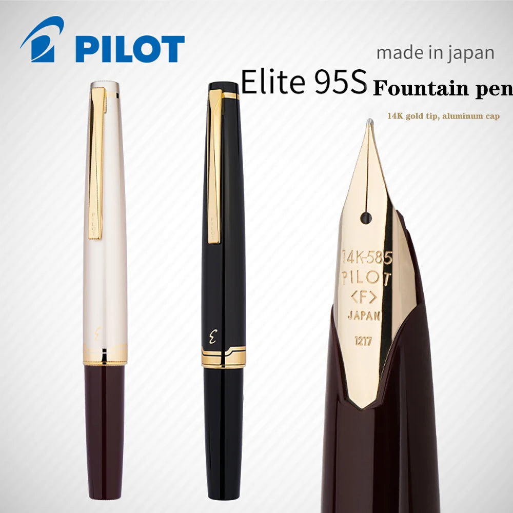 Japan PILOT Fountain Pen 14K Gold Tip 95s Elite 95th Anniversary Engraved Pocket Design Portable Gold Pen High-end Stationer