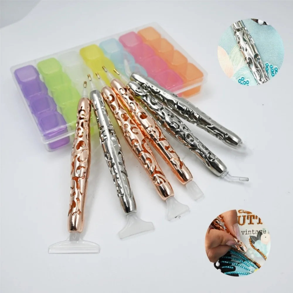 Diamond Painting Tool, Hollow Pattern, Fast Dot Diamond Pen, Multifunctional Head Set, Aluminum Alloy