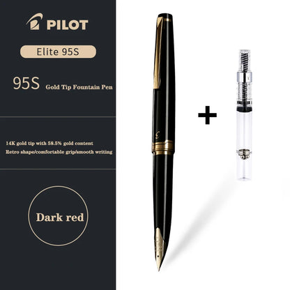 Japan PILOT Fountain Pen 14K Gold Tip 95s Elite 95th Anniversary Engraved Pocket Design Portable Gold Pen High-end Stationer