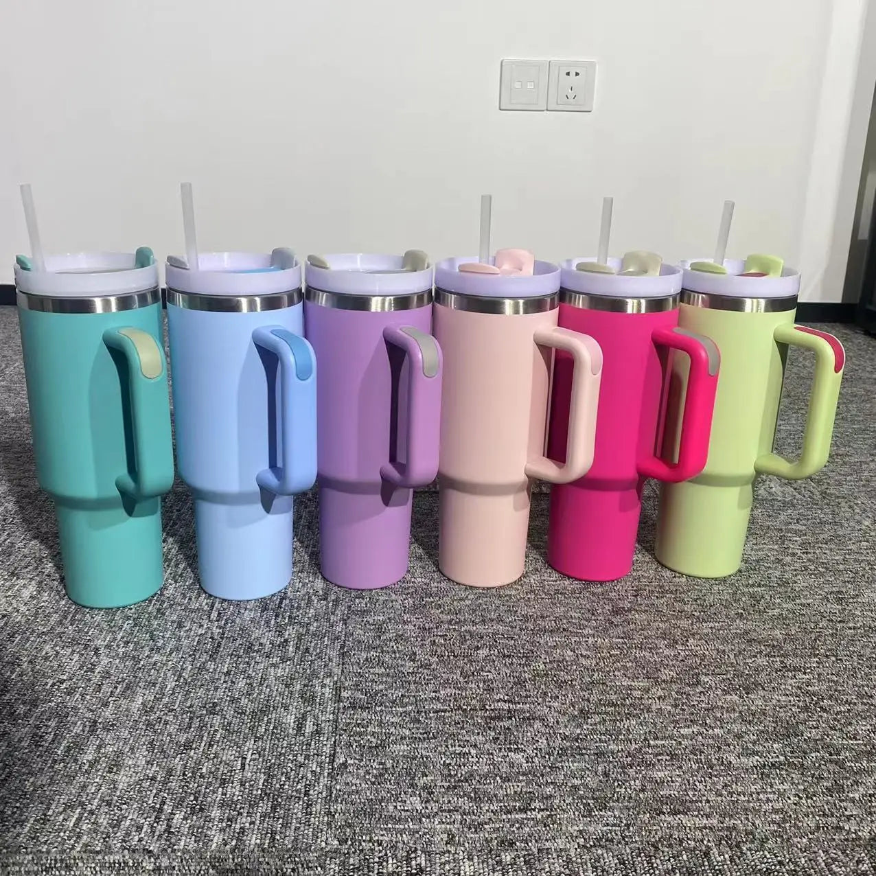 24pack 40oz NEW Stainless Steel Vacuum Insulated Tumbler with Lid and Straw for Water, Iced Tea or Coffee bulk wholesale no logo