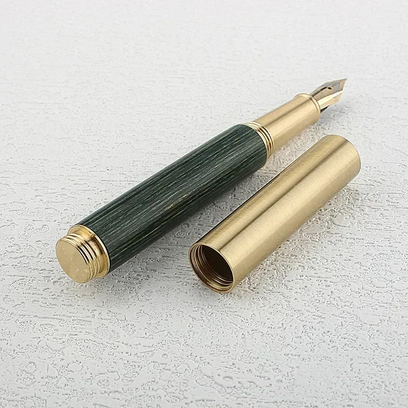 1PC Mini Wood Fountain Pen 0.5MM F Nib Stationery Office School Supplies Writing Ink Pens