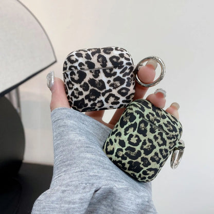 For Airpods 4 Generation Leopard Print Earphone Case with Keychain Silicone Protective Cover For Airpods Pro 2 Protective Case