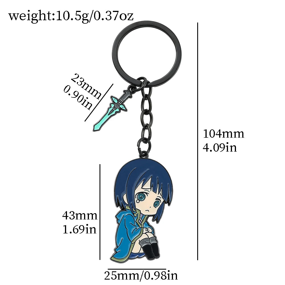 Anime Sword Art Online Metal Keychain Asuna Krito Kirigaya Kazuto Key Chain Jewelry Backpack Key Rings for Fans Gift Accessories