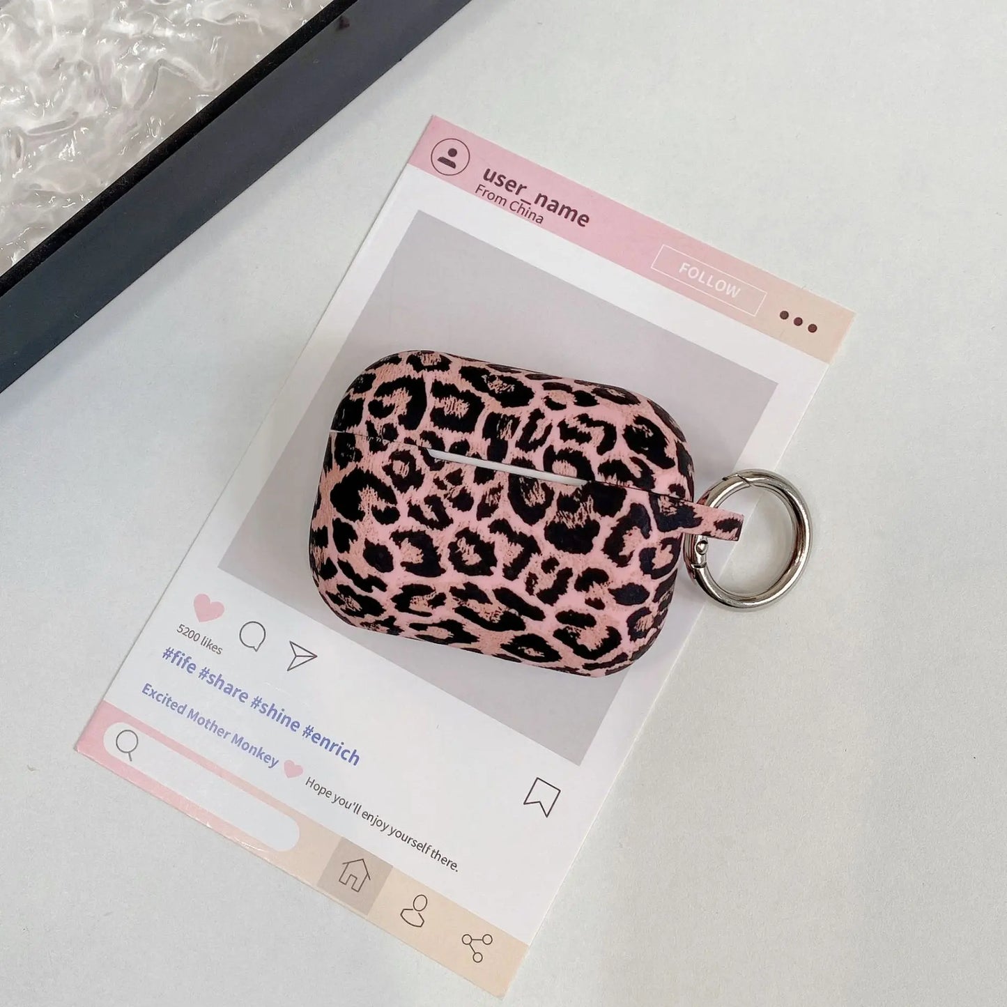 For Airpods 4 Generation Leopard Print Earphone Case with Keychain Silicone Protective Cover For Airpods Pro 2 Protective Case